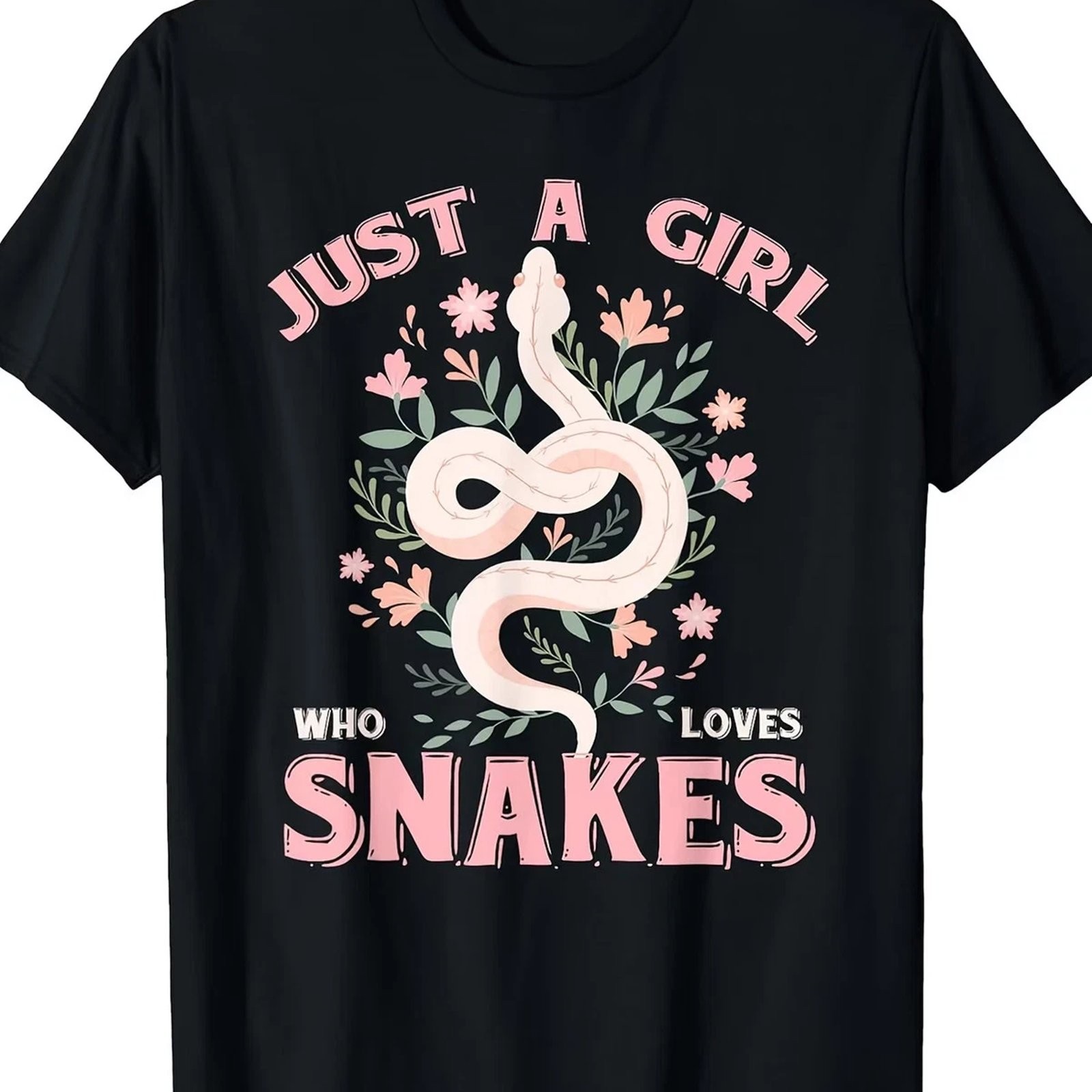 Just A Girl Who Loves Snakes Snake Lover Funny Graphic Tee Unisex Cotton gallery