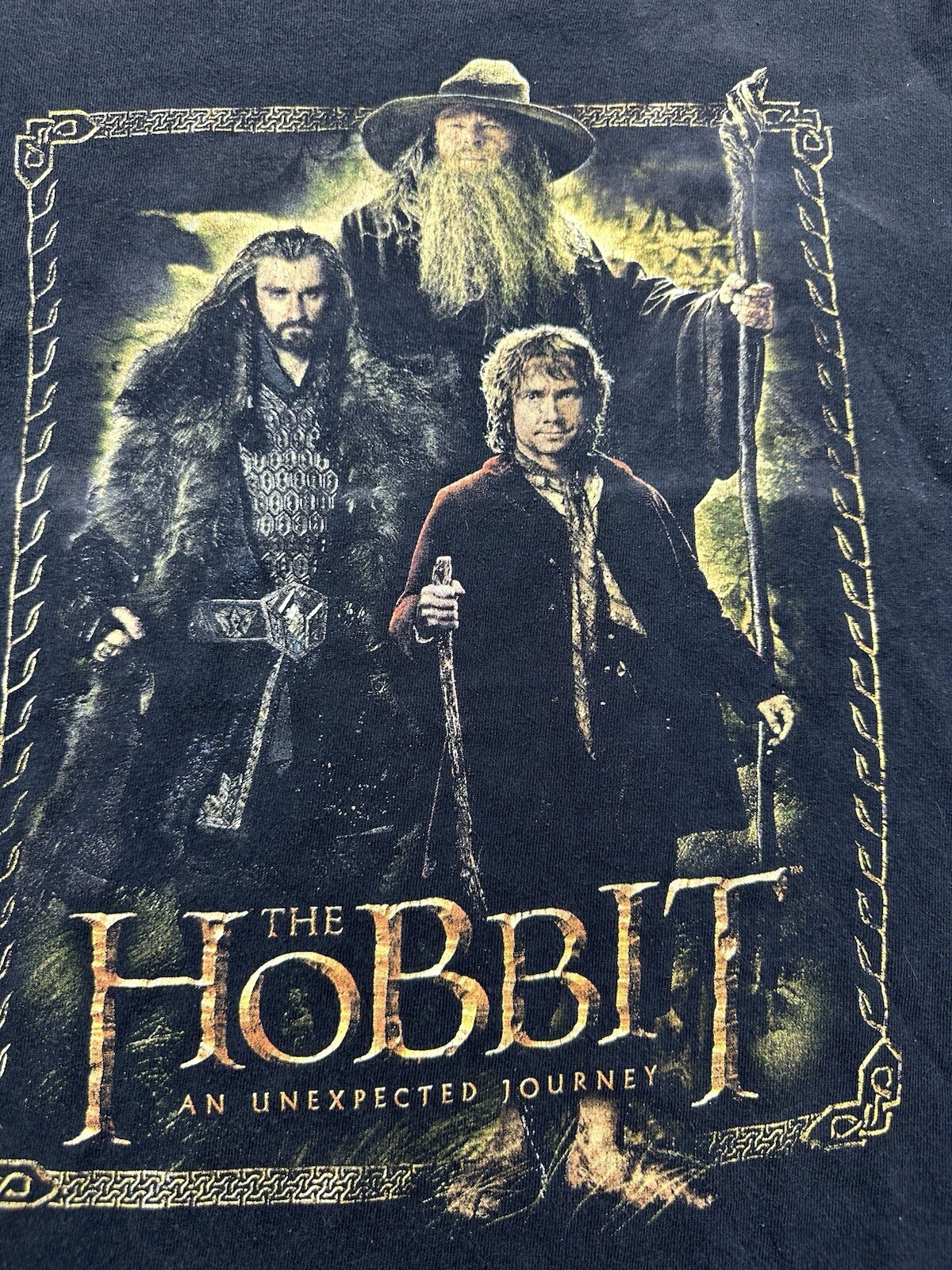 The Hobbit Movie Promo T Shirt An Unexpected Journey Sz Small Black LOTR Gandalf gallery