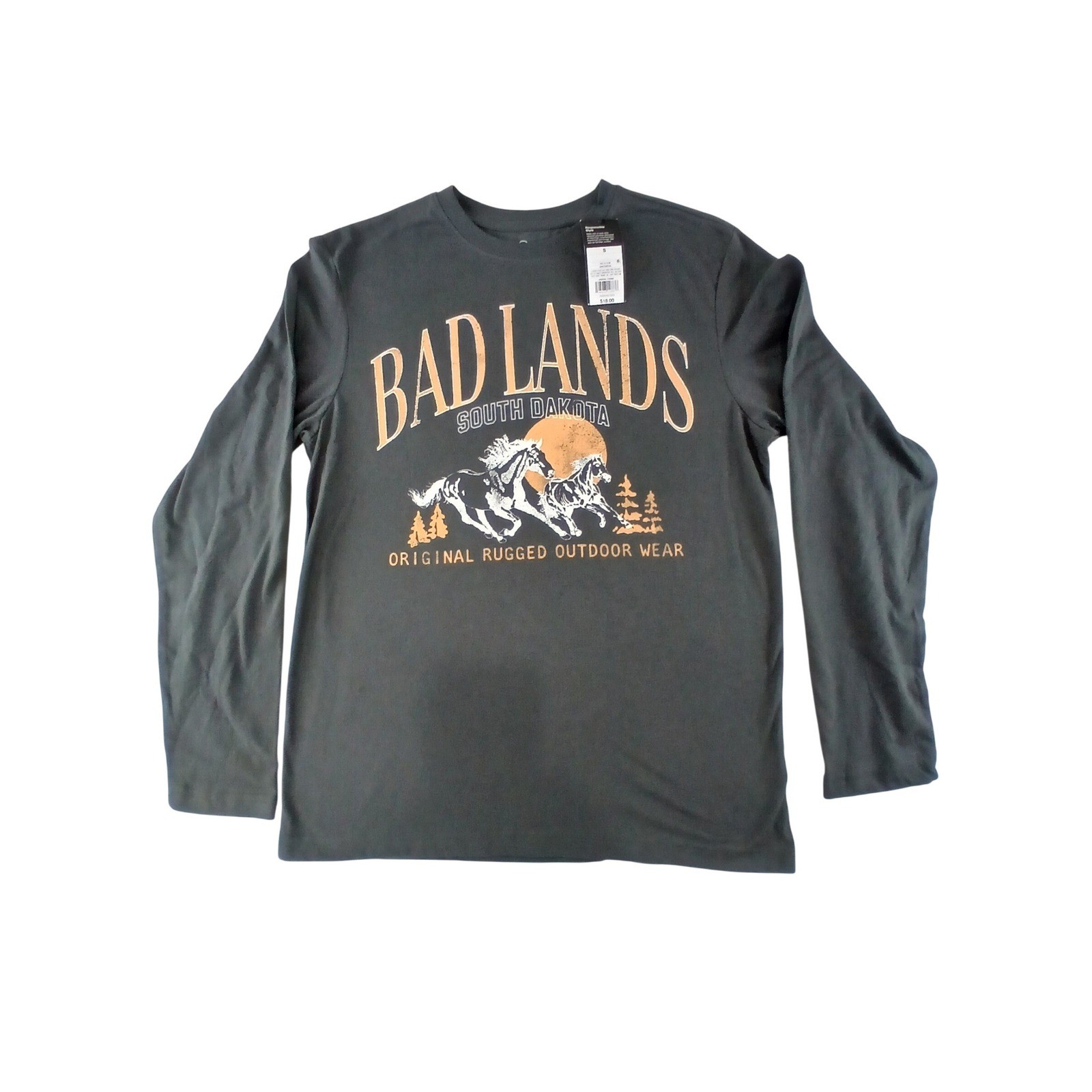 Original Use Mens Bad Lands South Dakota Graphic Long Sleeve T-Shirt Gray S NWT gallery