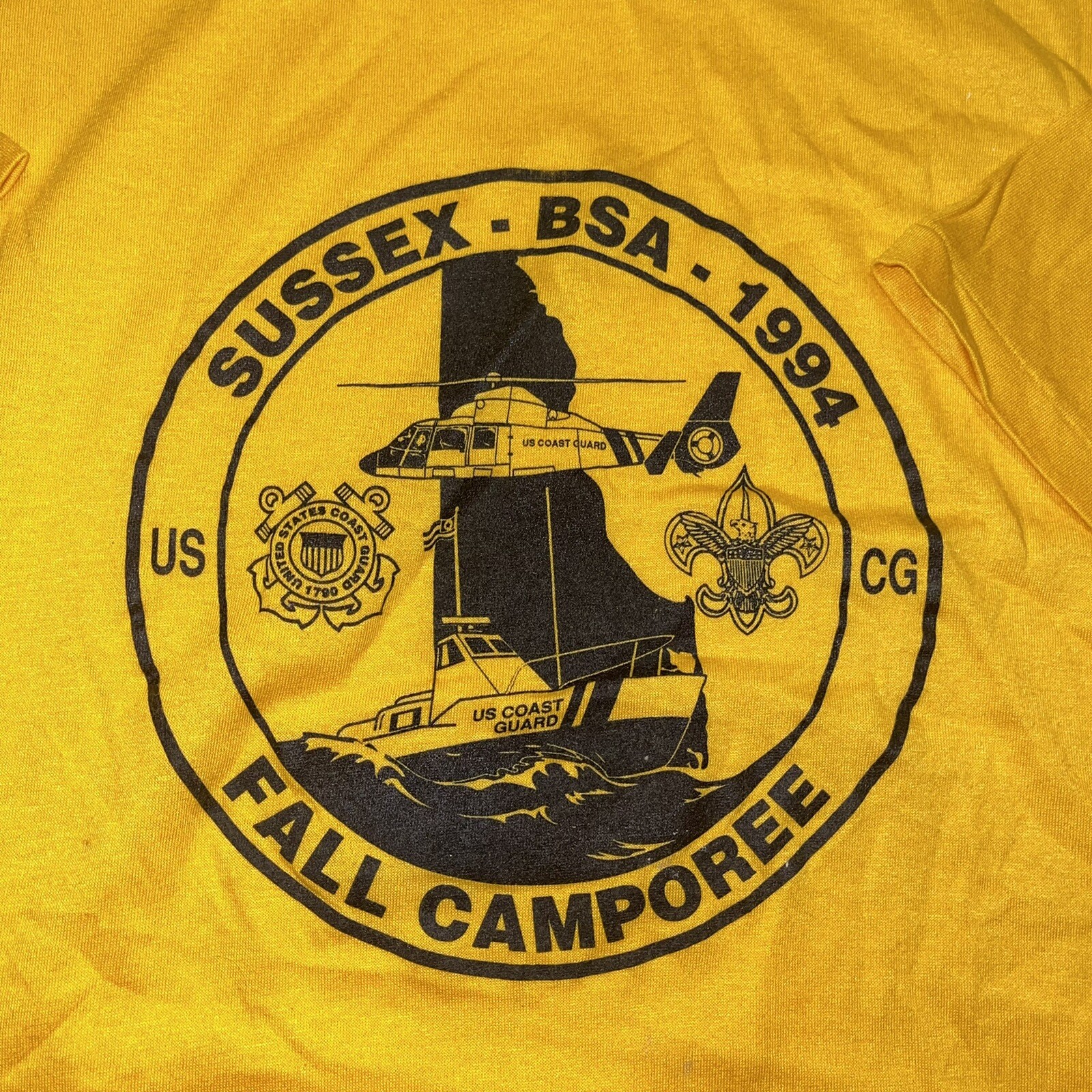Vintage US Coast Guard USCG BSA Boy Scouts Fall Camporee 1994 T Shirt USA Sz XL gallery