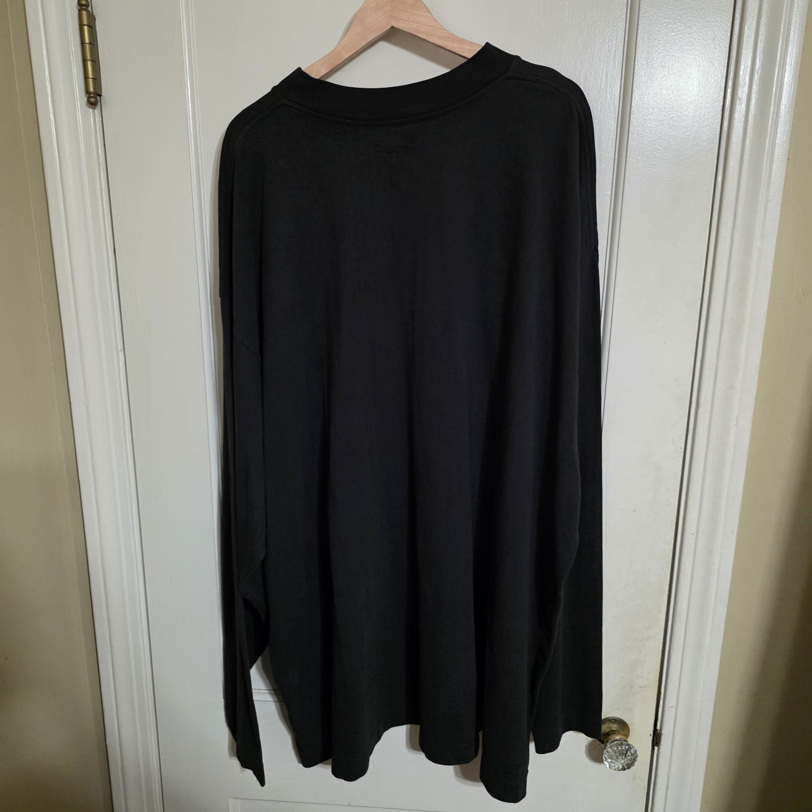 Yeezy Gap Balenciaga Heavy Jersey Logo Tee Size XXL Black Longsleeve gallery