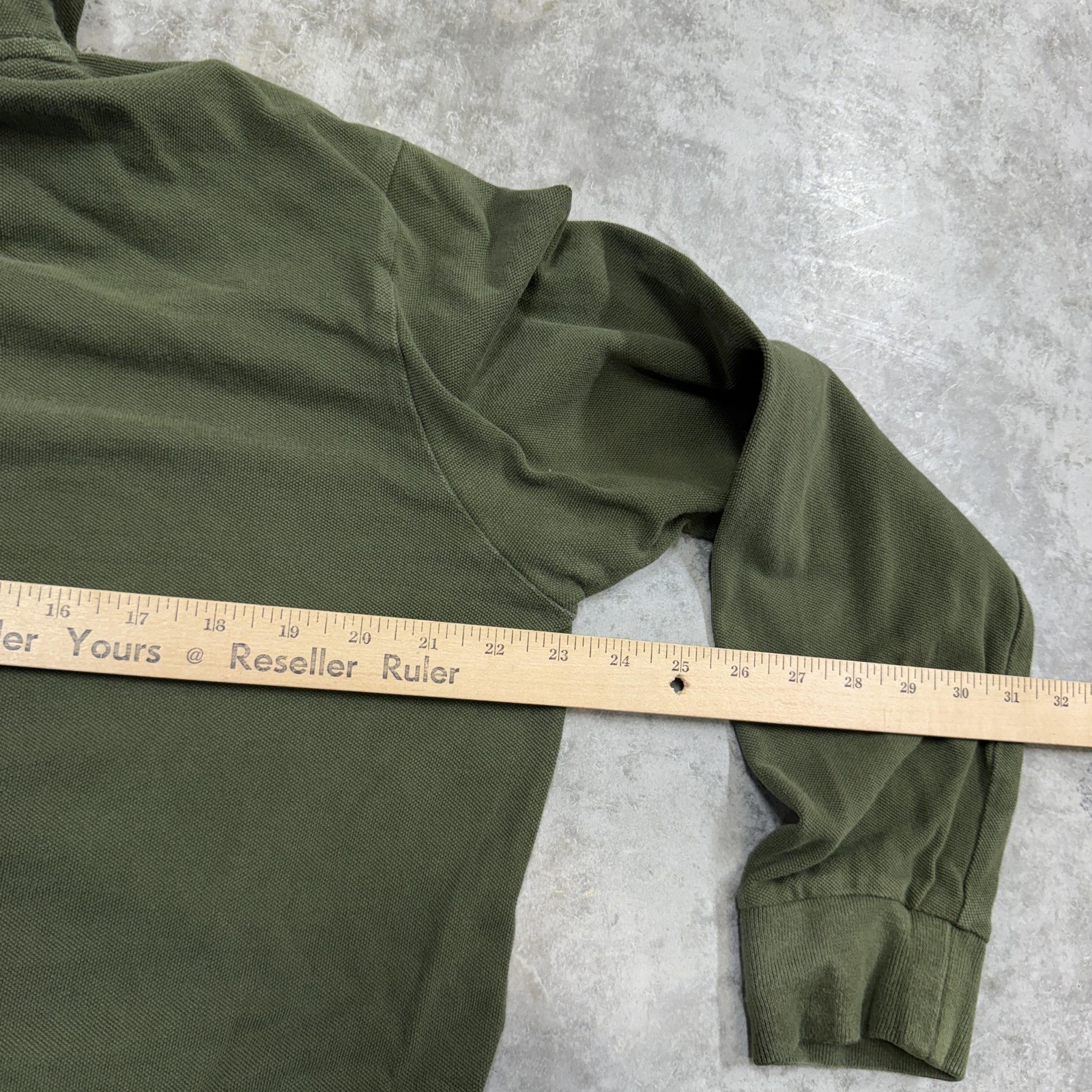 Polo Ralph Lauren Hooded Shirt Mens Medium Green Pullover Utility Pocket Olive gallery