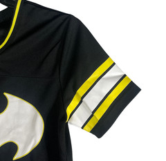 Batman DC Comics SMALL Black Yellow Football Pullover Jersey Tee Shirt