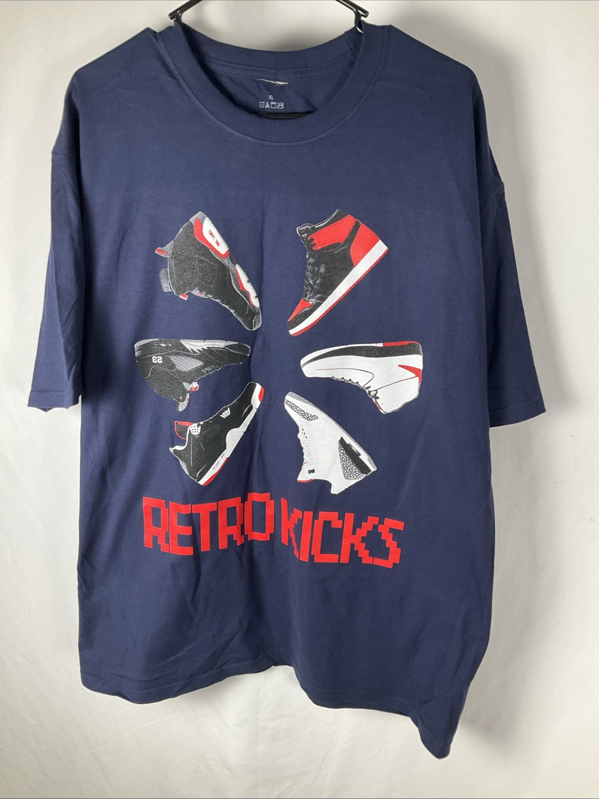 Jordan XL Navy Blue Retro Kicks Sneakers Graphic T shirt New Without Tags