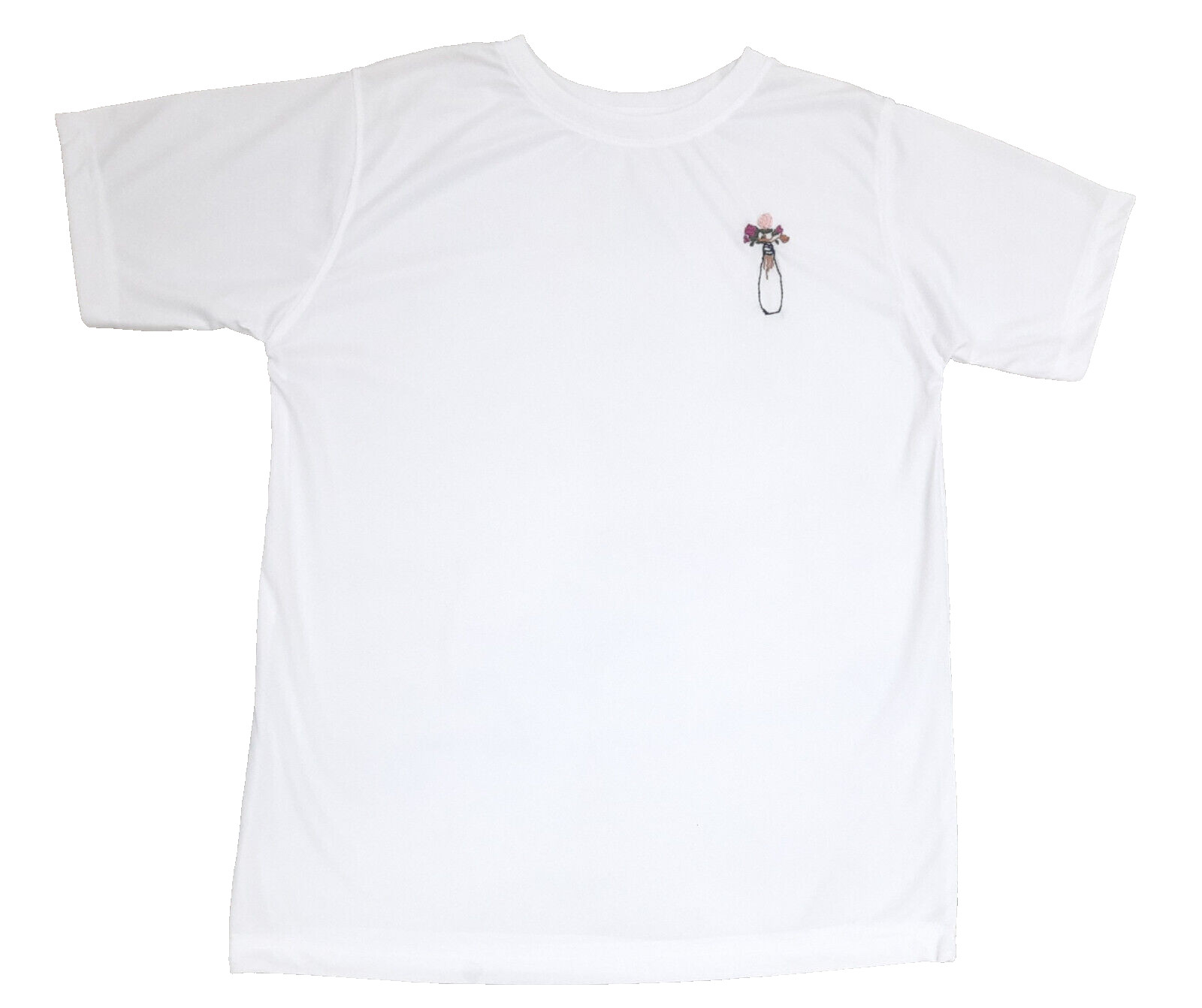 Hand Embroidered T-Shirt with Floral Vase Design - Unisex, Casual Wear Free Ship gallery