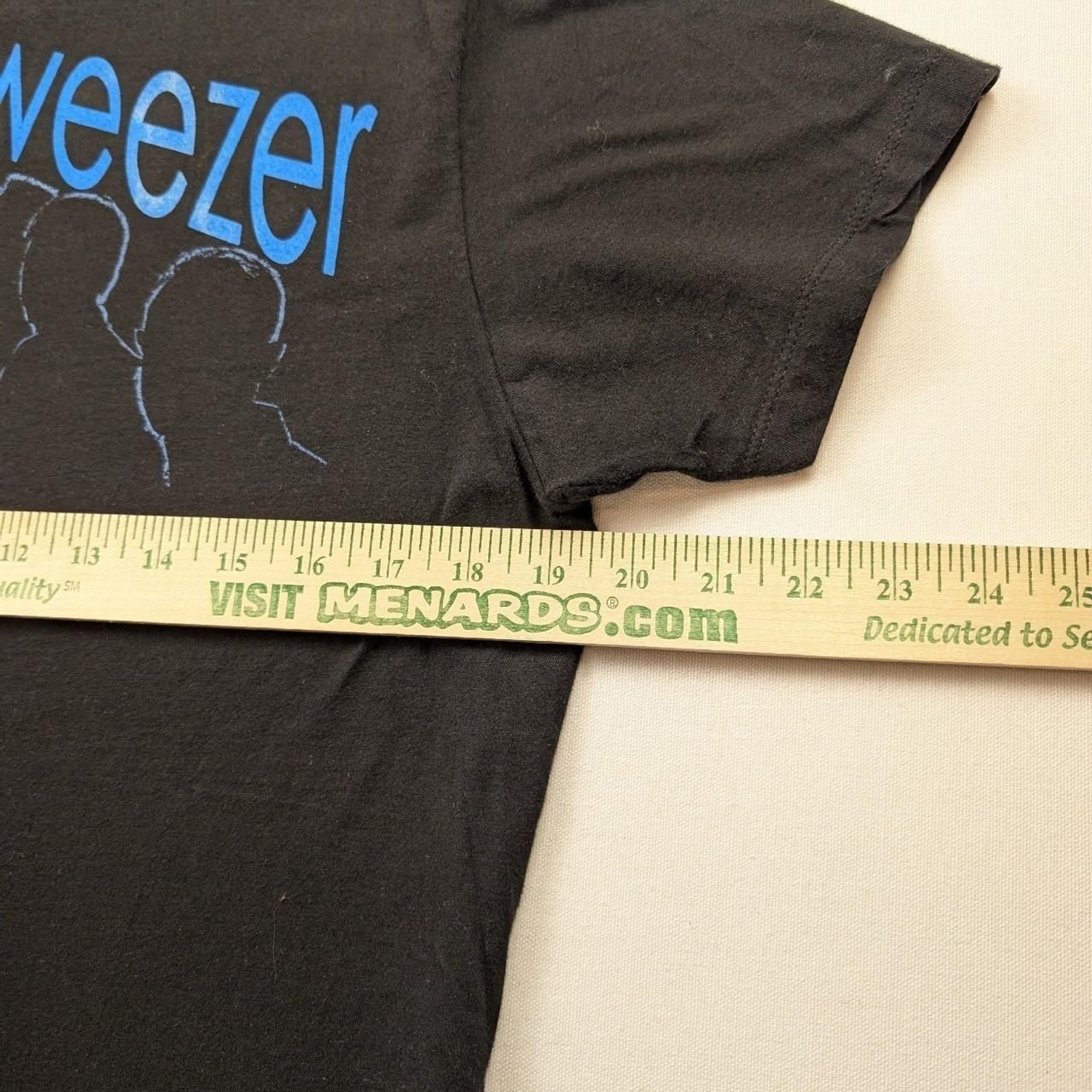 Y2K Weezer Band Tshirt Black Blue and Black Graphic Tee Size Medium gallery