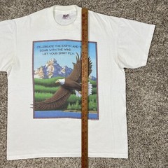 Vintage 90s Eagle Human-I-Tees Earth Nature T-Shirt Men’s Size Large Made in USA