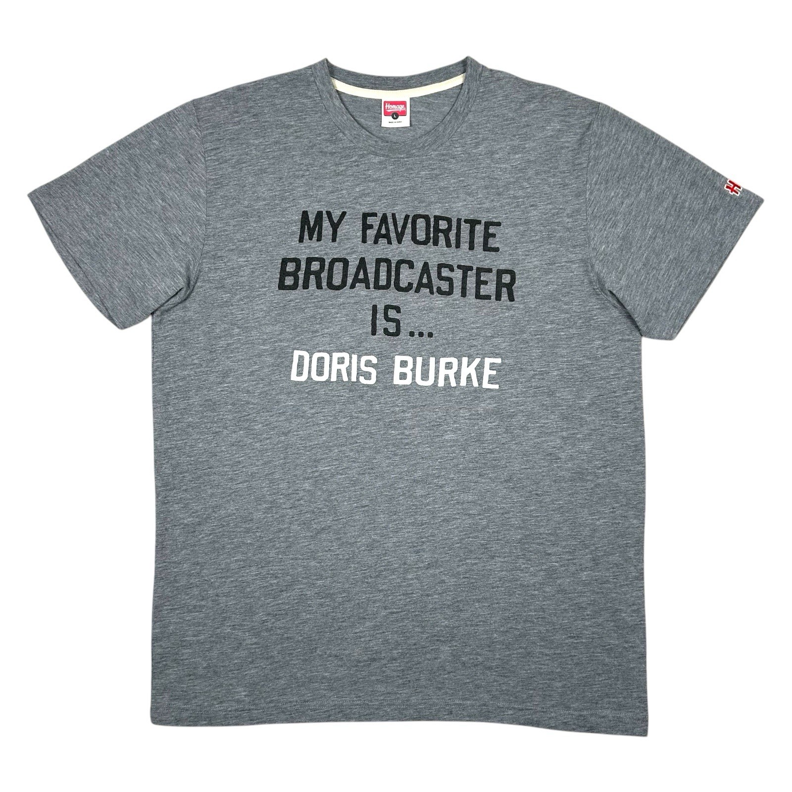 Homage Doris Burke Favorite Broadcaster T Shirt Mens Large NBA Basketball Gray