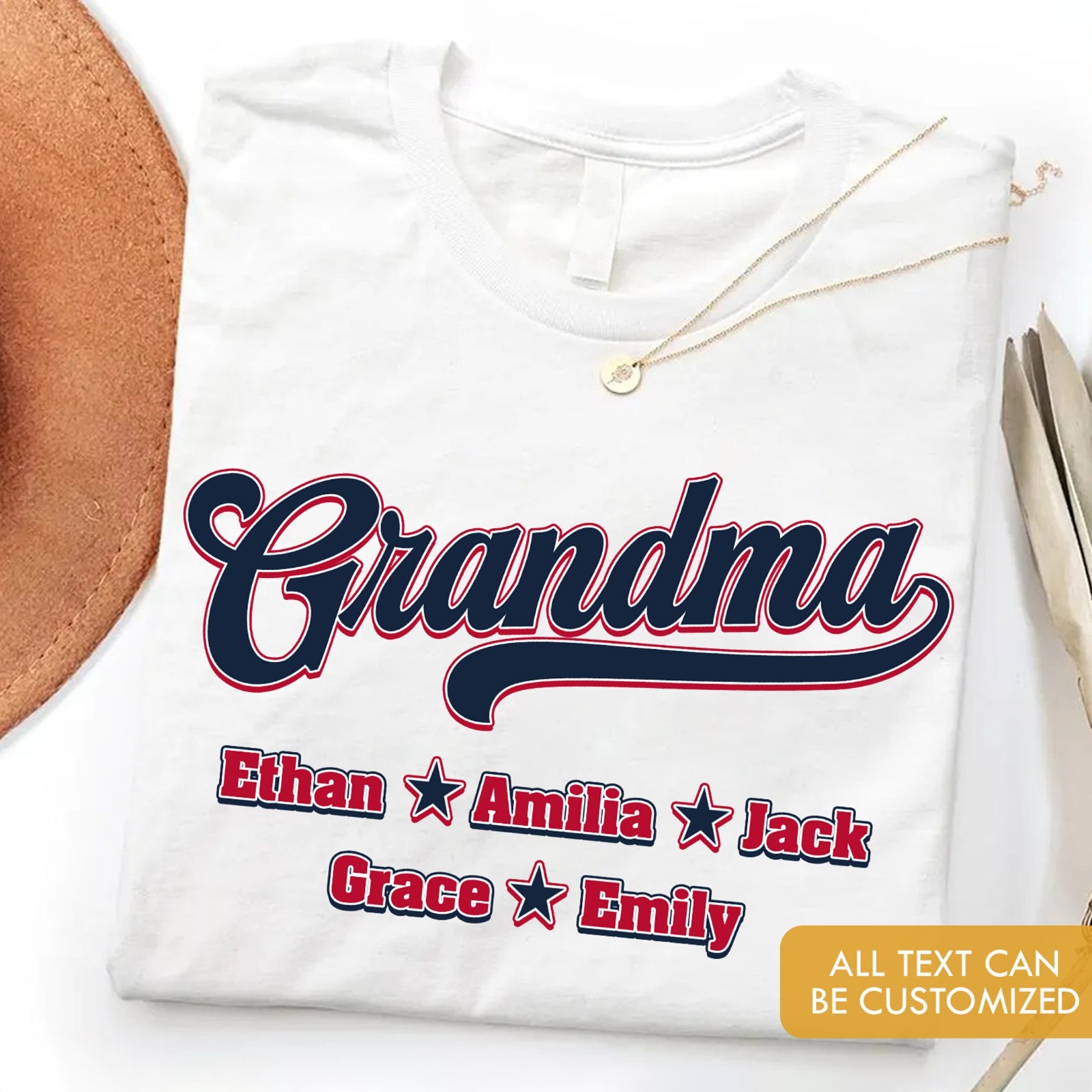 Personalized Baseball Grandma Shirt Grandkids Name Game Day Gift Sports Nana Tee gallery
