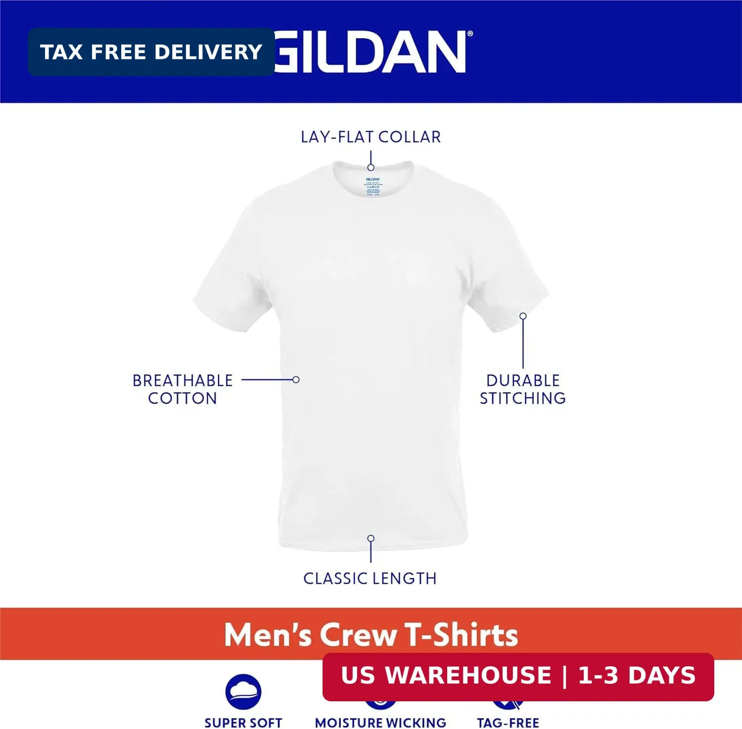 Gildan Men's Crew T-Shirts, Multipack, Style G1100 gallery
