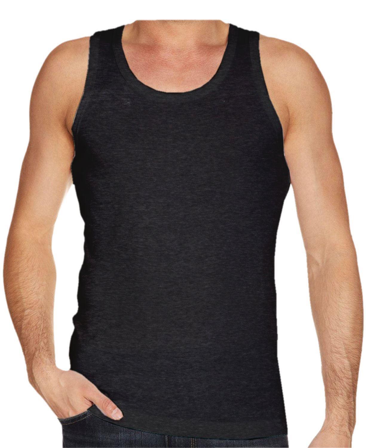 6 Pack Mens Vests 100% Cotton Plain Tank Gym Sports Summer Training Tops S-2XL gallery