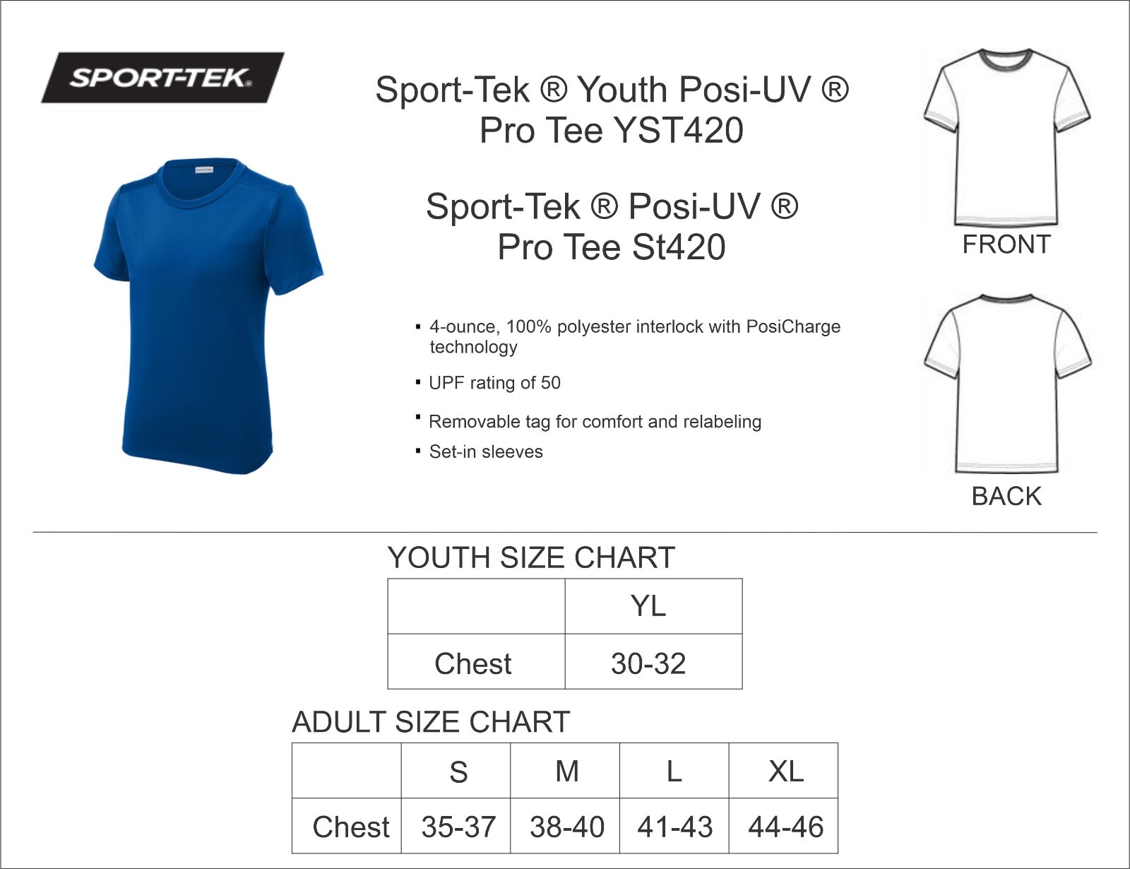 Sport-Tek ® Posi-UV ® Pro Tee - ST420 gallery