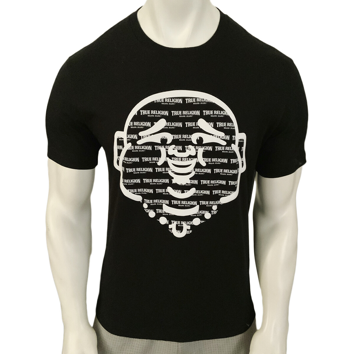 NWT TRUE RELIGION MSRP $59.99 MEN BLACK CREW NECK SHORT SLEEVE T-SHIRT SIZE L XL