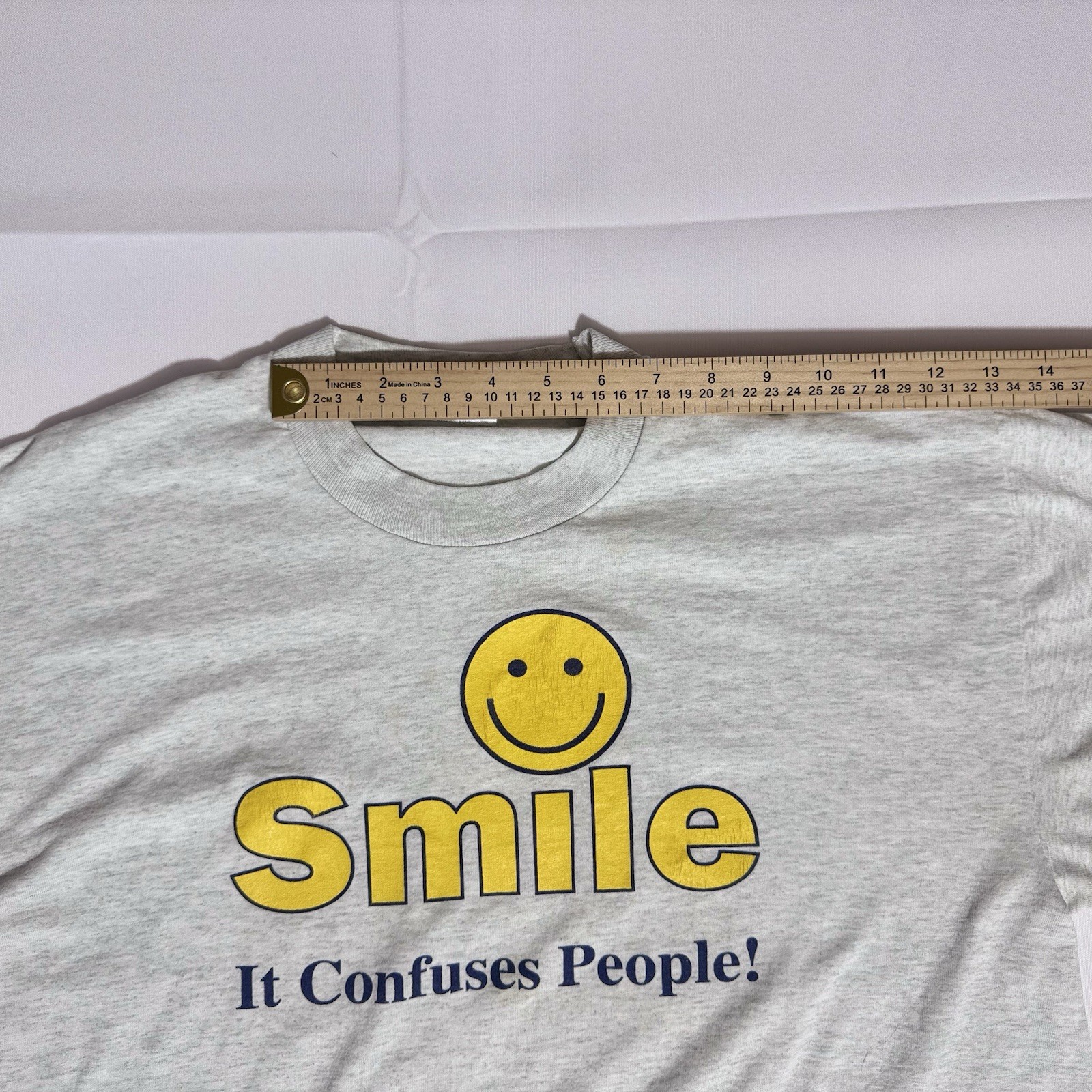 Best Tag VTG Graphic TEE, 50/50, USA, Smiley, Gray, Male/Female, Large gallery