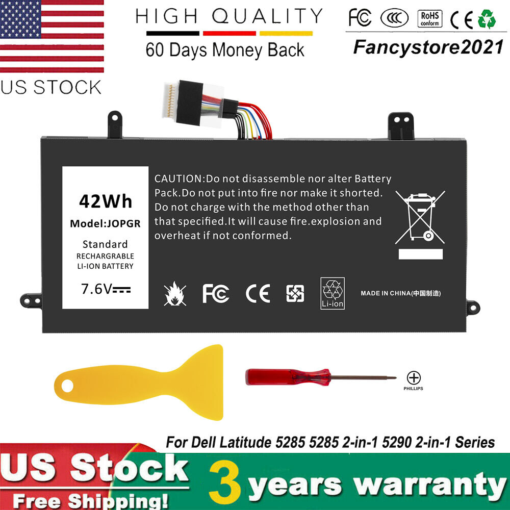 ✅J0PGR Laptop Battery for Dell Latitude 5285 5290 2-in-1 Series P/N JOPGR 0J0PGR
