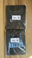 Ethika Men’s Small 2 T-Shirt Set Black Blue & Grey Logo New 2-Pack Sealed