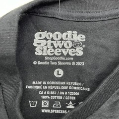 Goodie Two Sleeves Black “Problem Solved” Printed T-Shirt Mens Size Large NEW