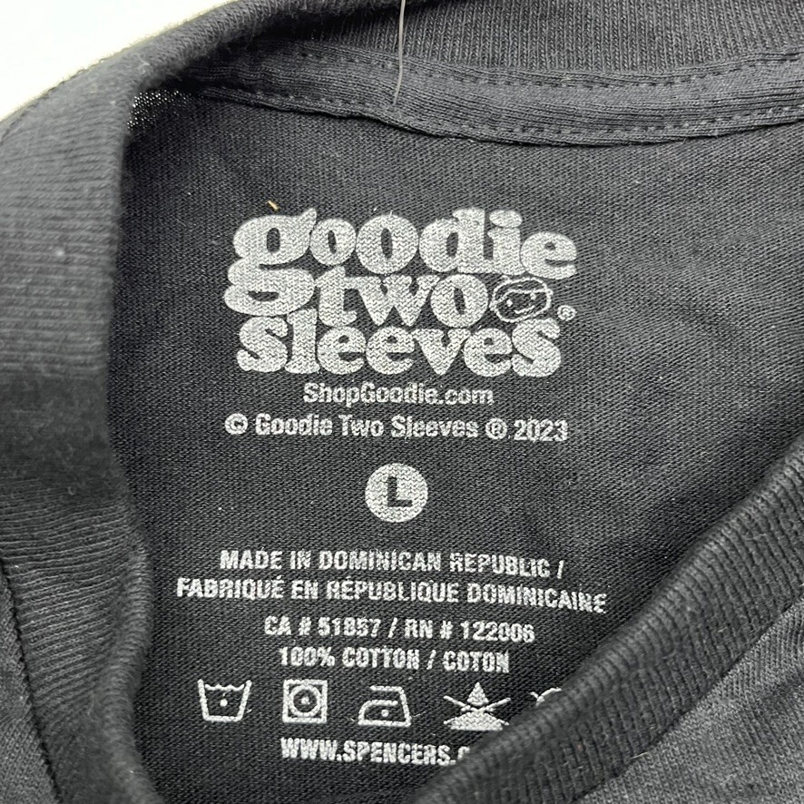 Goodie Two Sleeves Black "Problem Solved" Printed T-Shirt Mens Size Large NEW gallery