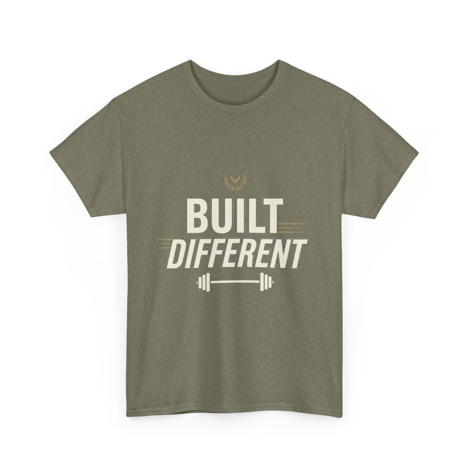 Built Different Gym Graphic Tee 100% Cotton Barbell Print Workout Fitness Shirt gallery