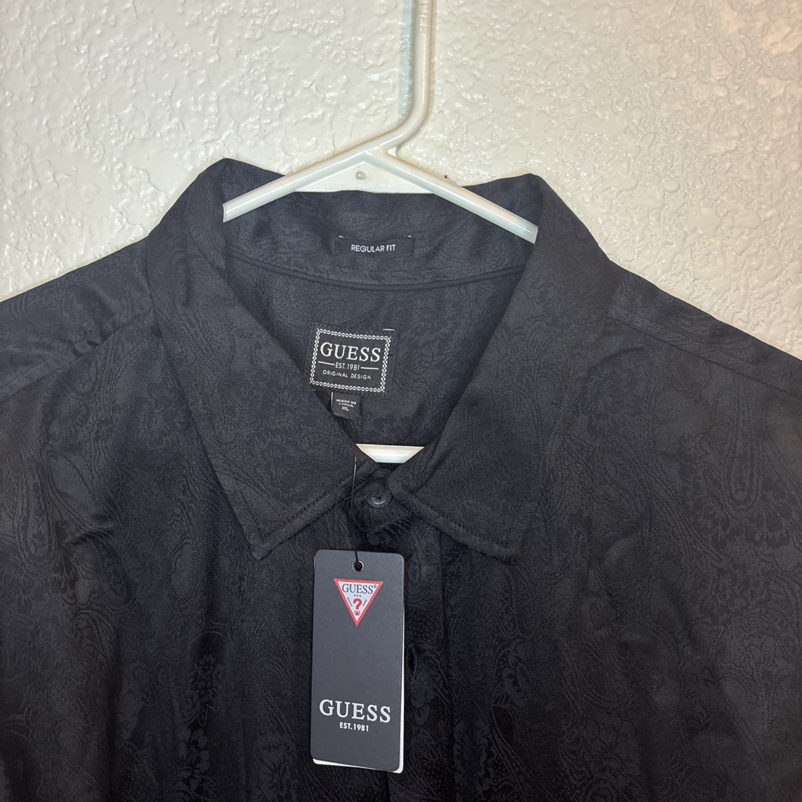 Guess Men’s regular fit Shirt Long Sleeves Paisley Print Allover Size XL gallery