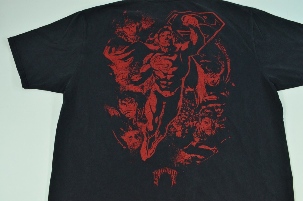 Superman Youngla Young LA Black Men’s Cotton Tee T-Shirt XL Flying Short Sleeve