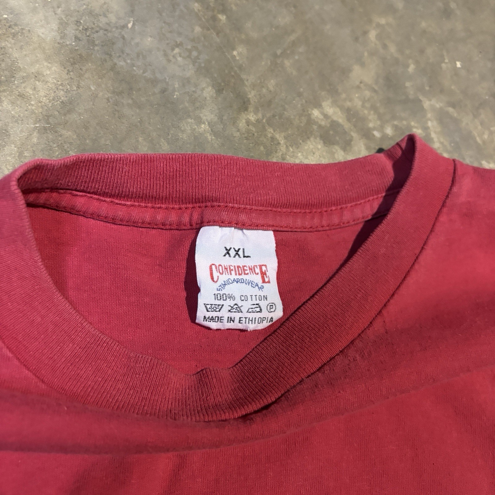 Bob Marley Africa Ethiopia Confidence Graphic T Shirt Men's 2XL Red gallery