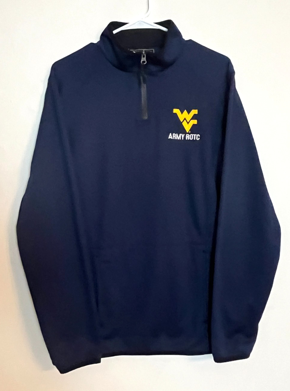 United States Army ROTC WVU WV Long sleeve Quarter Zip embroidered shirt size M
