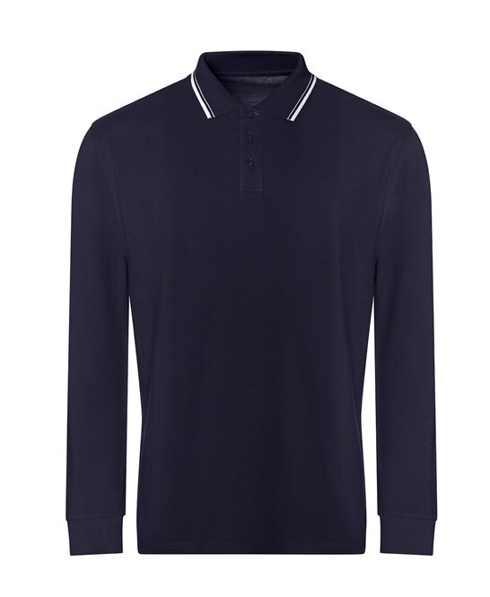 Personalised Custom Just Polos Awdis Long Sleeve Tipped 100 Polo Casual JP103 gallery