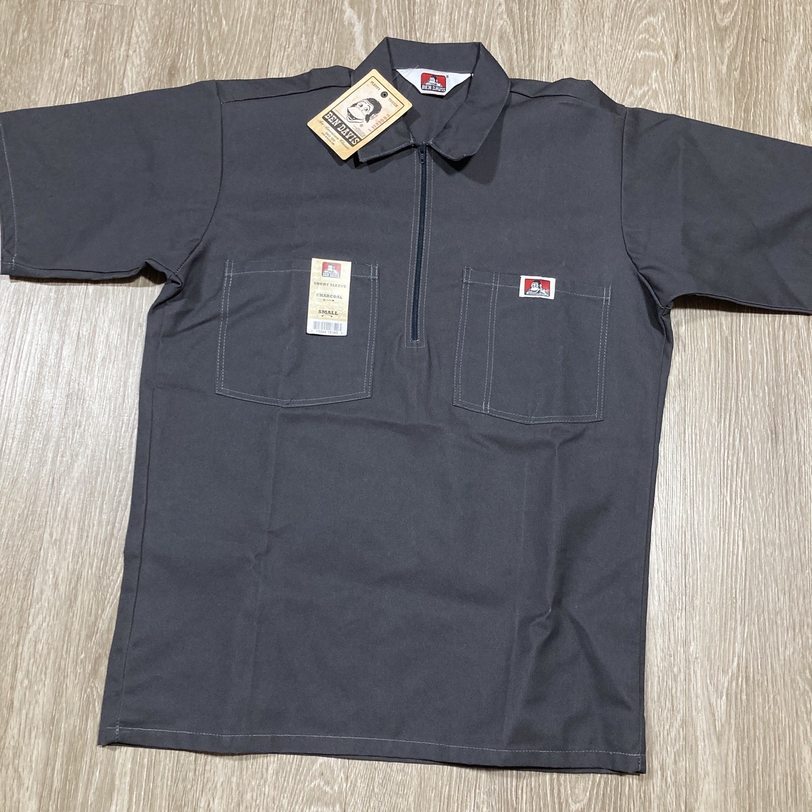 Ben Davis Shirt Small NEW Mechanic Work-wear Half Zip Button Up Tee NWT gallery
