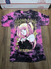 Death Note Graphic Tie Dye T-Shirt Viz Media Pink Black Size Medium M NEW