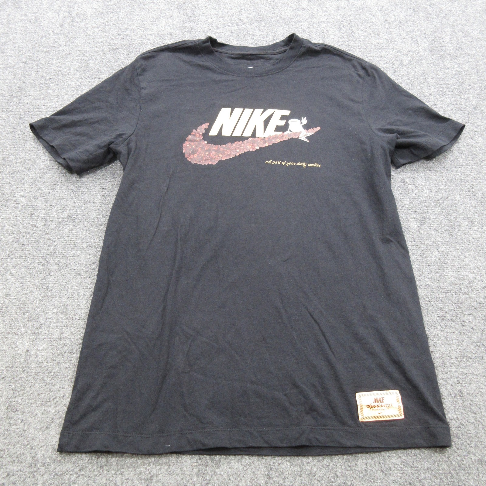 Nike Shirt Mens Medium Coffee Beans Swoosh Daily Routine Sportswear DX1075-010
