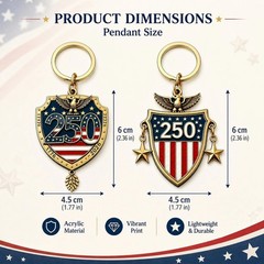 20pcs 250th Anniversary Commemorative Medal 2d Acrylic Keychain Hanger for Th…