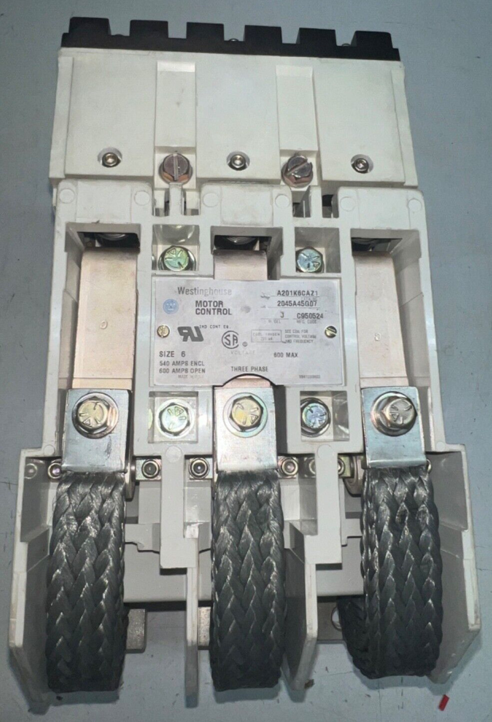 A201K6CAZ1 WESTINGHOUSE SIZE 6 CONTACTOR 120 V COIL MODEL J RECONDITIONED PLATED