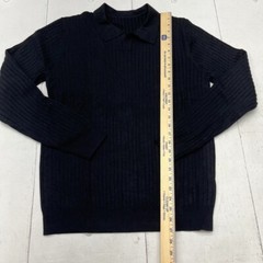 Dazy Black Ribbed Knit Long Sleeve Collared T-Shirt Men’s Size X-Large NEW