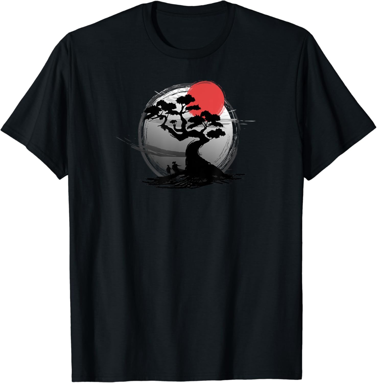 Japanese Sunset Art Nature Japan Bonsai Tree T-Shirt
