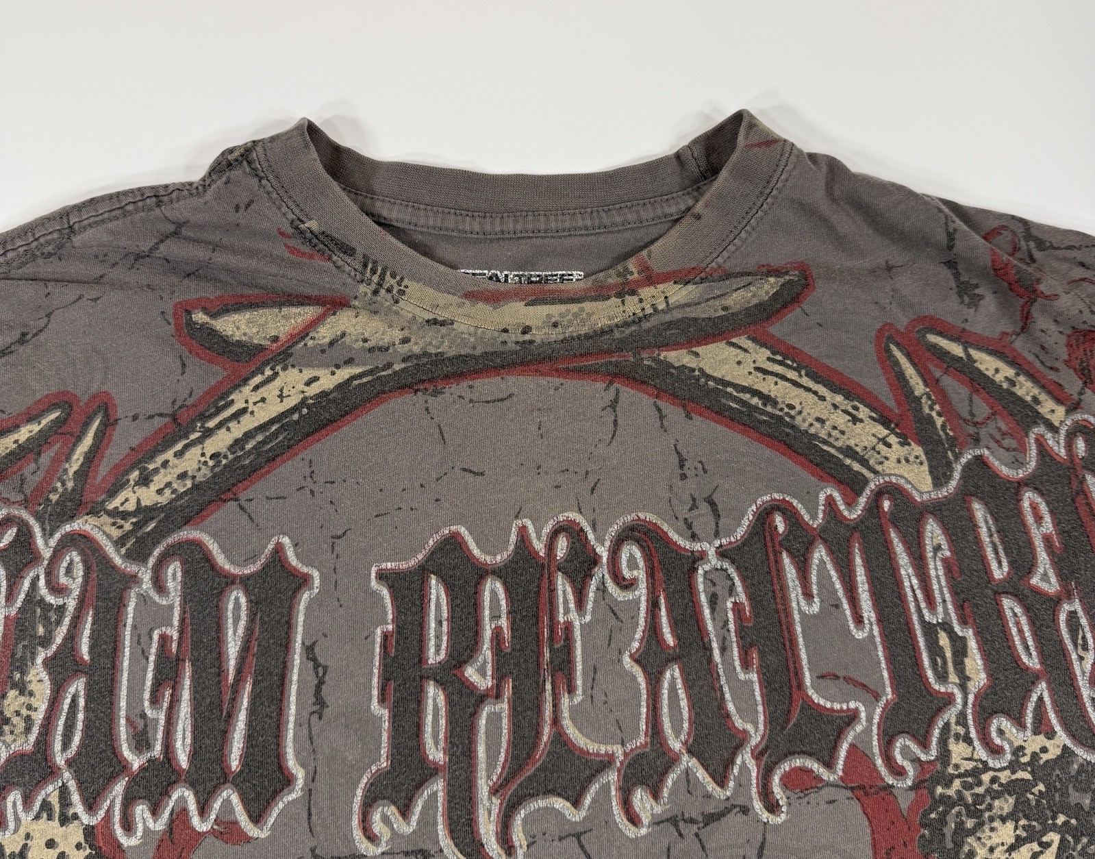 Y2K Team Realtree T Shirt Mens XL AOP Skull Antler All Over Print Gray *See Pics gallery