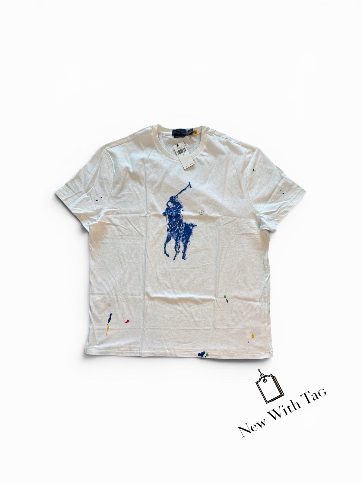 POLO RALPH LAUREN Men's Big Pony Paint Splatter T-Shirt X-LARGE New With Tag gallery