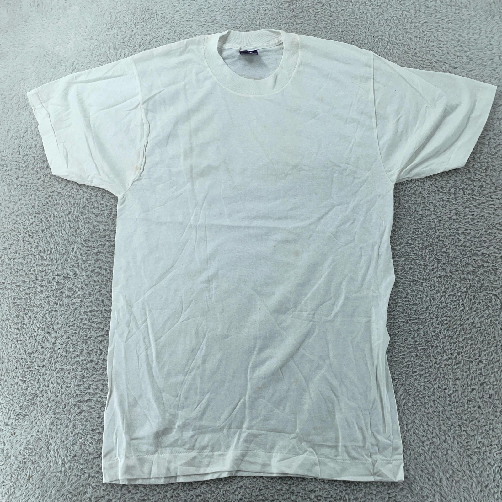 Vtg Blank White DPSC by BVD Shirt Mens Small 100% Combed Cotton Crewneck Plain gallery