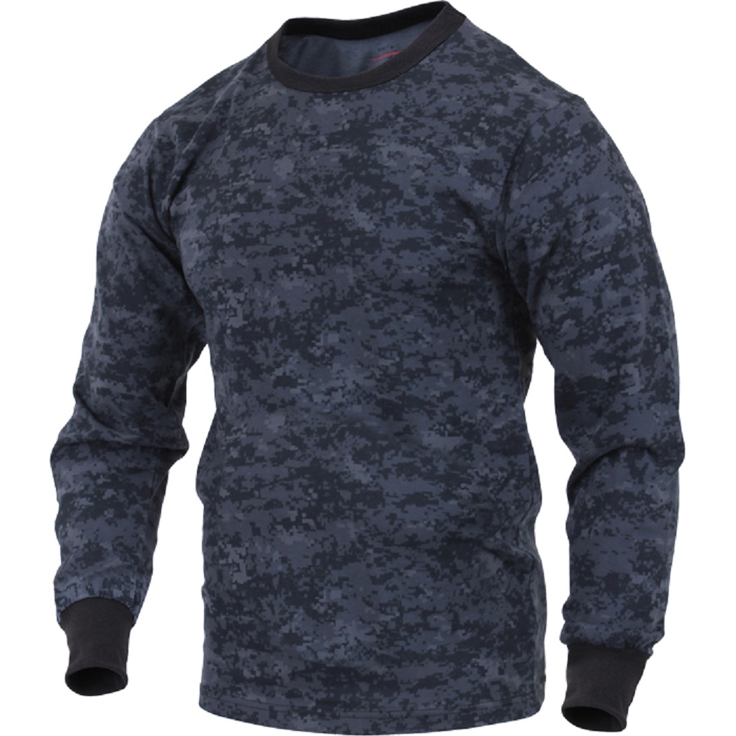 Midnite BLUE Digital Camo LONG SLEEVE T-Shirt US Navy Army USCG USAF Police SWAT gallery