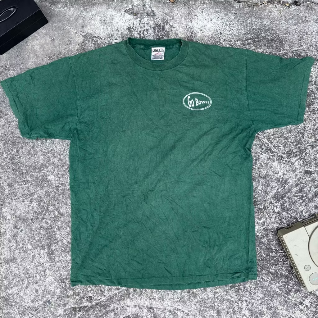 Vintage Oneita Tag Hawaii Rainbow T Shirt XL Go Bows University of Hawaii Green