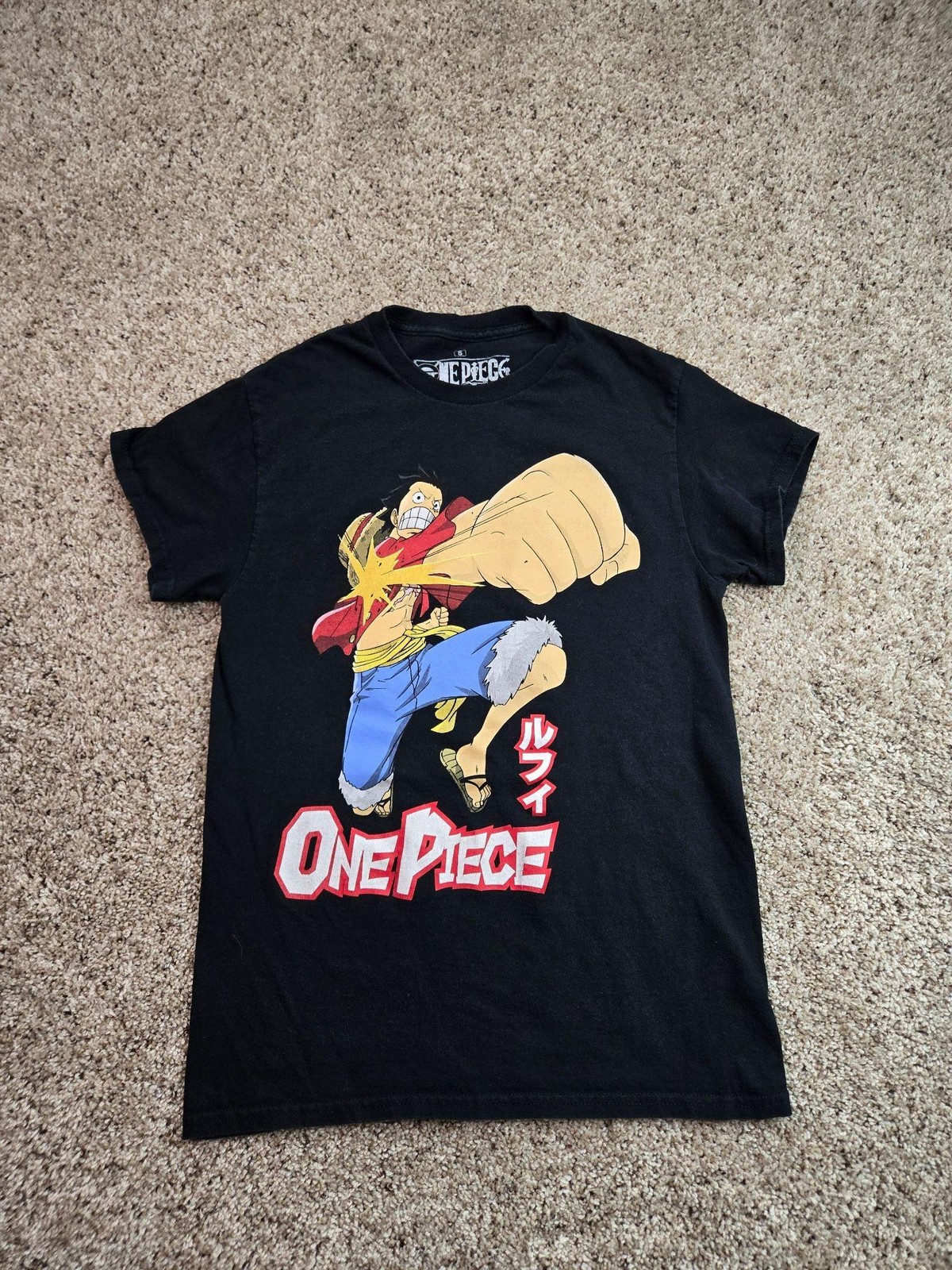 One Piece T Shirt Mens Small Black Monkey D. Luffy Graphic Ripple Junction gallery