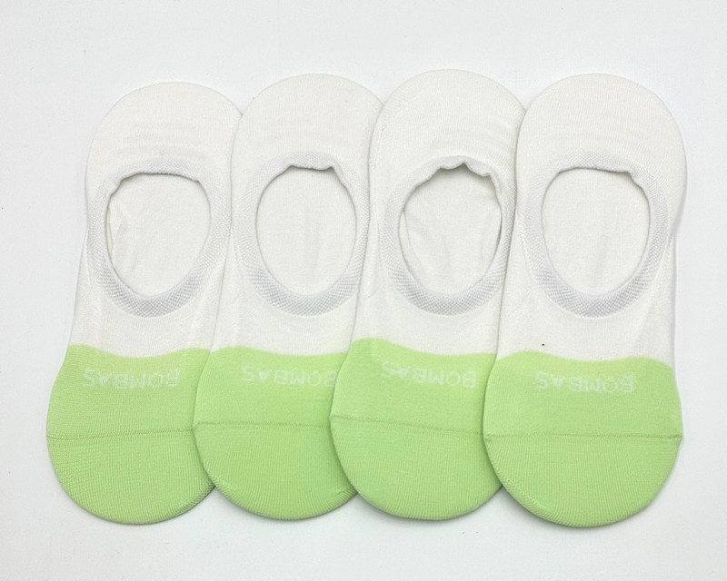 Bombas 4 pairs Women’s Lightweight No Show Socks Cotton White Size Med 8-10.5