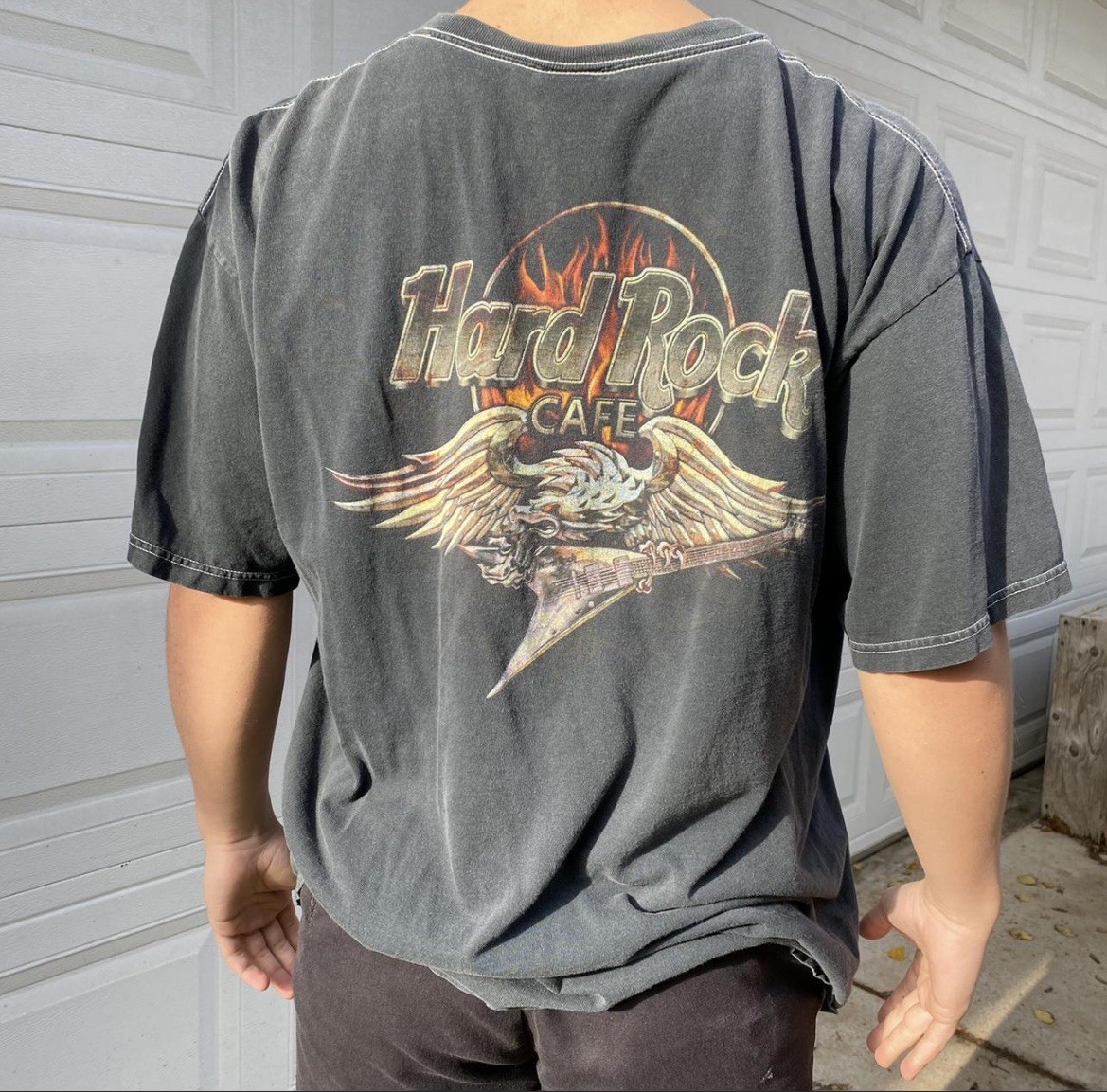 Vintage Y2K Hard Rock Cafe Miami Graphic Short Sleeve T-Shirt Black Mens Large