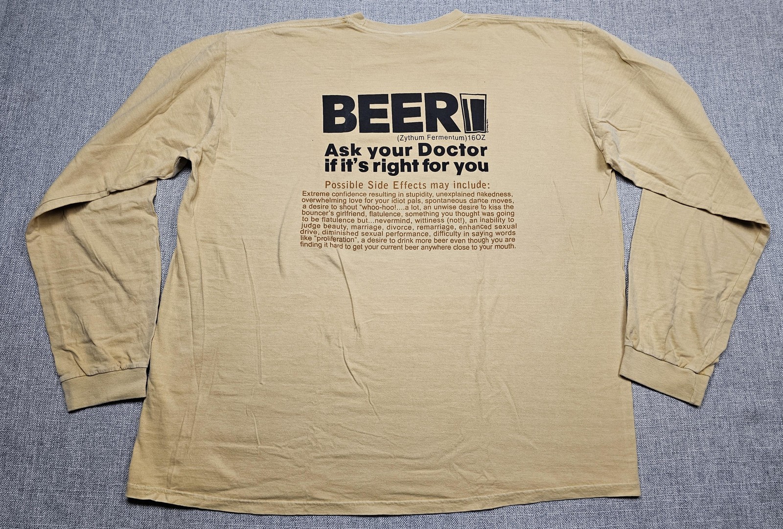 Crazy Shirts Hawaii Shirt Mens 2XL Beer RX Long Sleeve Tan Funny Beer Dyed gallery
