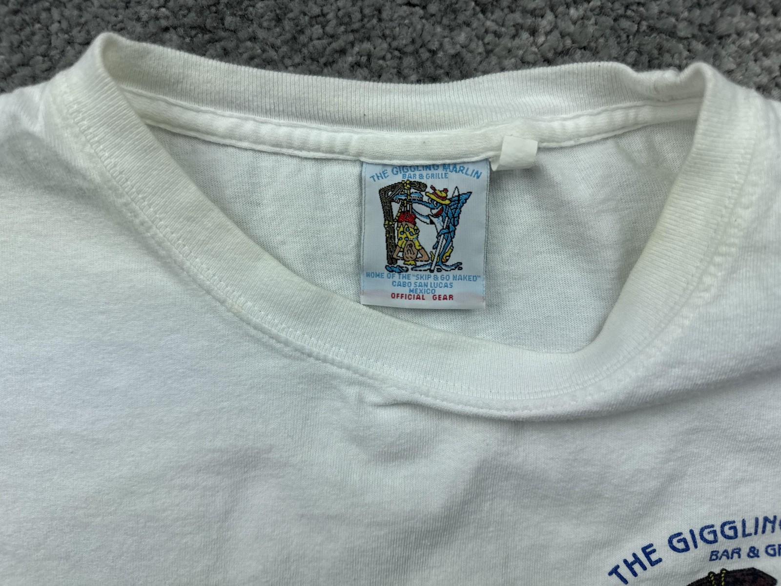 The Giggling Marlin Shirt Mens L White Marlin Fish Back Graphic Cabo Mexico gallery