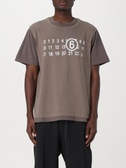 NW maison margiela MM6 Logo Printed Crewneck T-Shirt SH0GC0001STJ391 brown kaki