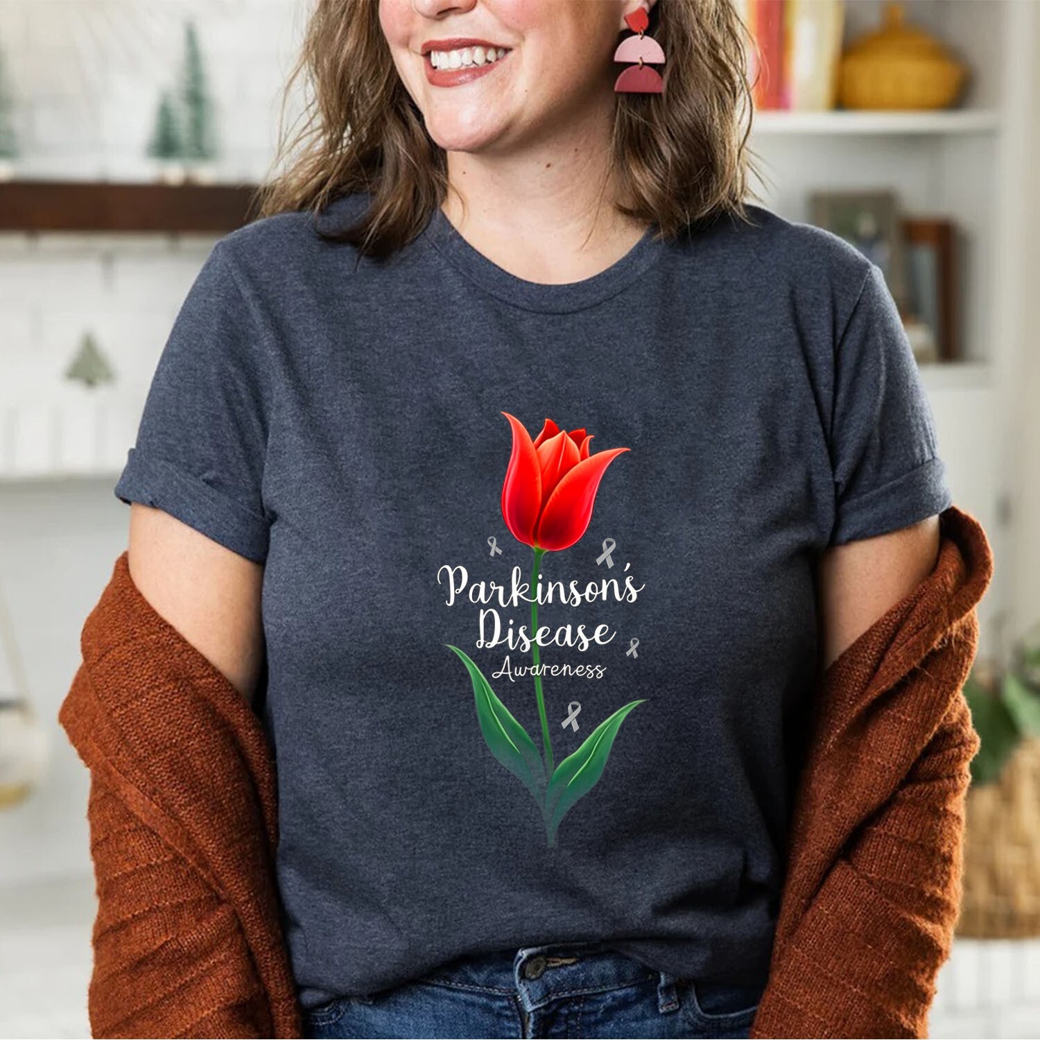 Parkinson Disease Awareness Tulip April Month Patient T-Shirt gallery