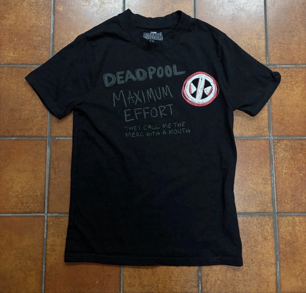 Official Marvel Studios Deadpool & Wolverine black graphic t-shirt Size S