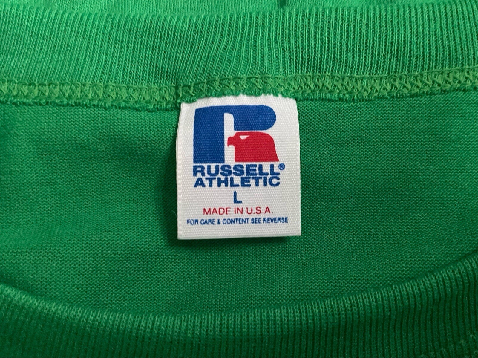 vintage russell athletic crewneck t-shirt mens size large NOS 90s NWOT made USA gallery