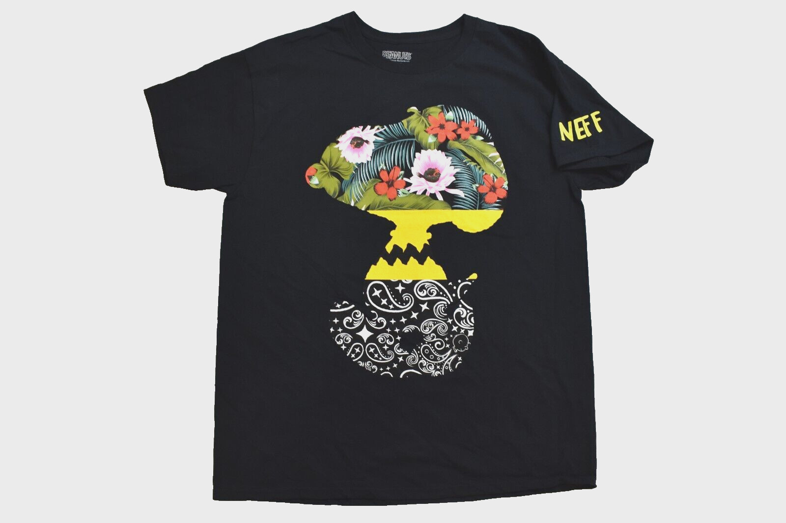 Neff x Peanuts Mens Snoopy Multiple Image Fill Graphic Black Shirt New S-XL